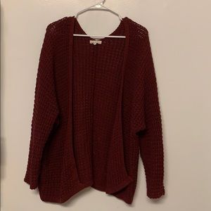 La Hearts Oversized Burgundy Cardigan